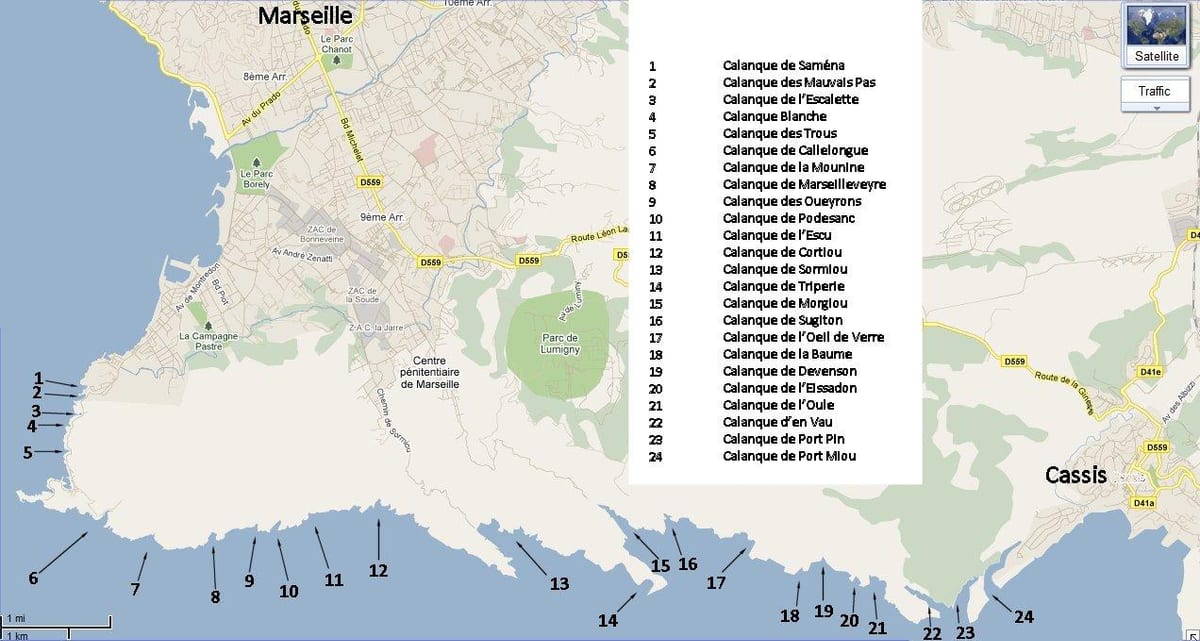 map of Marseille park