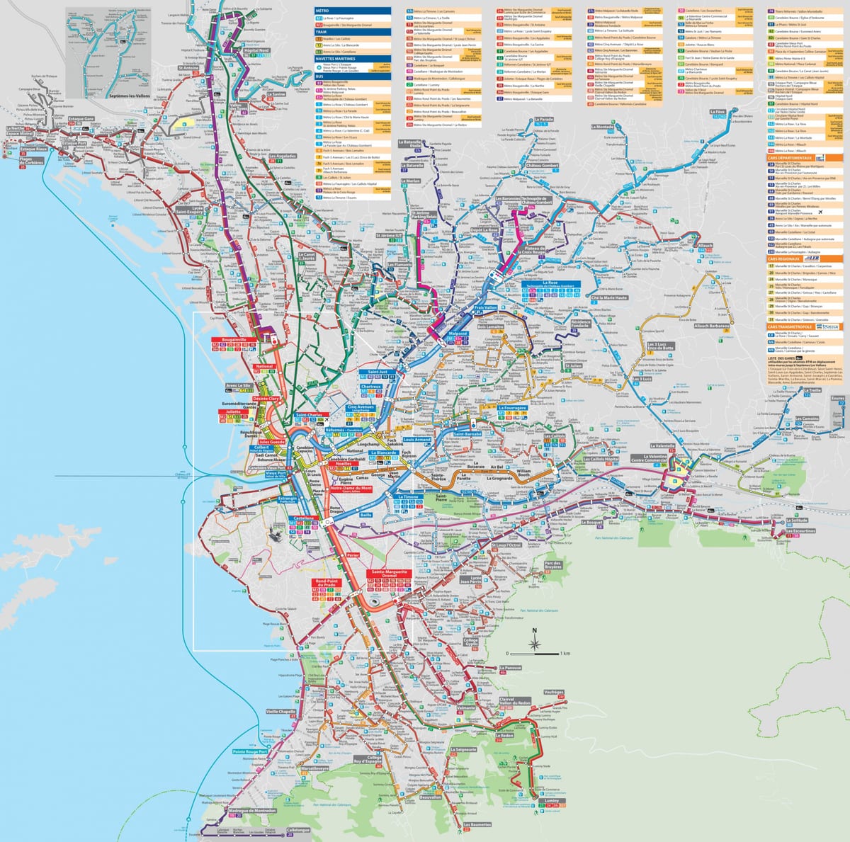 Marseille transport map
