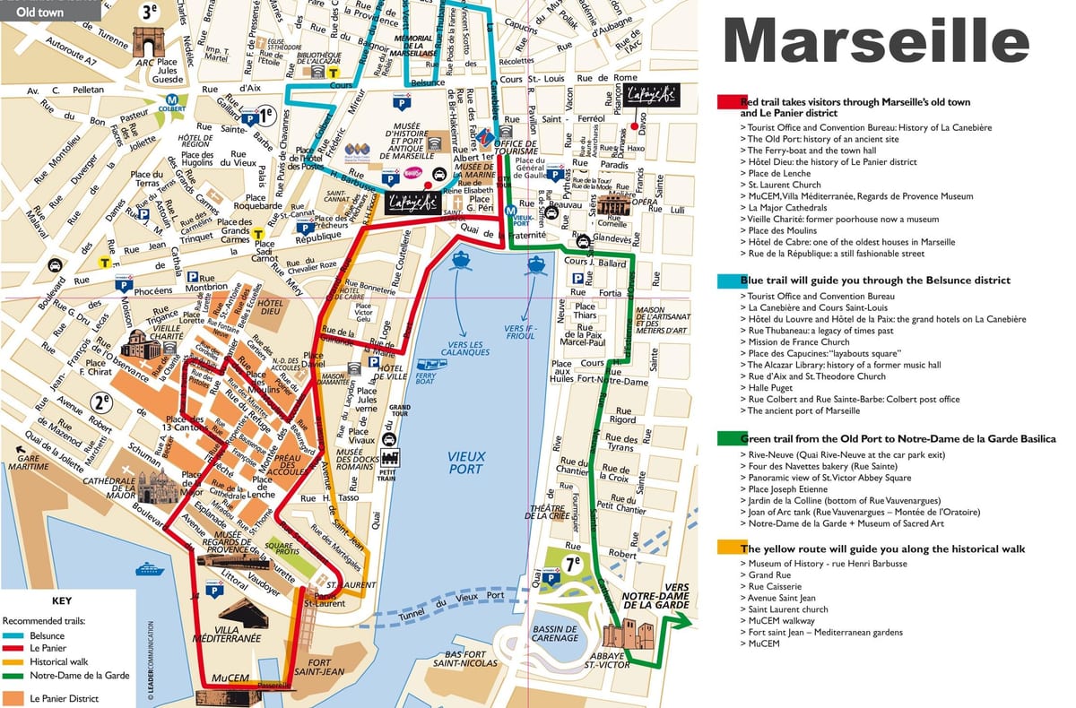 map of Marseille walking tour