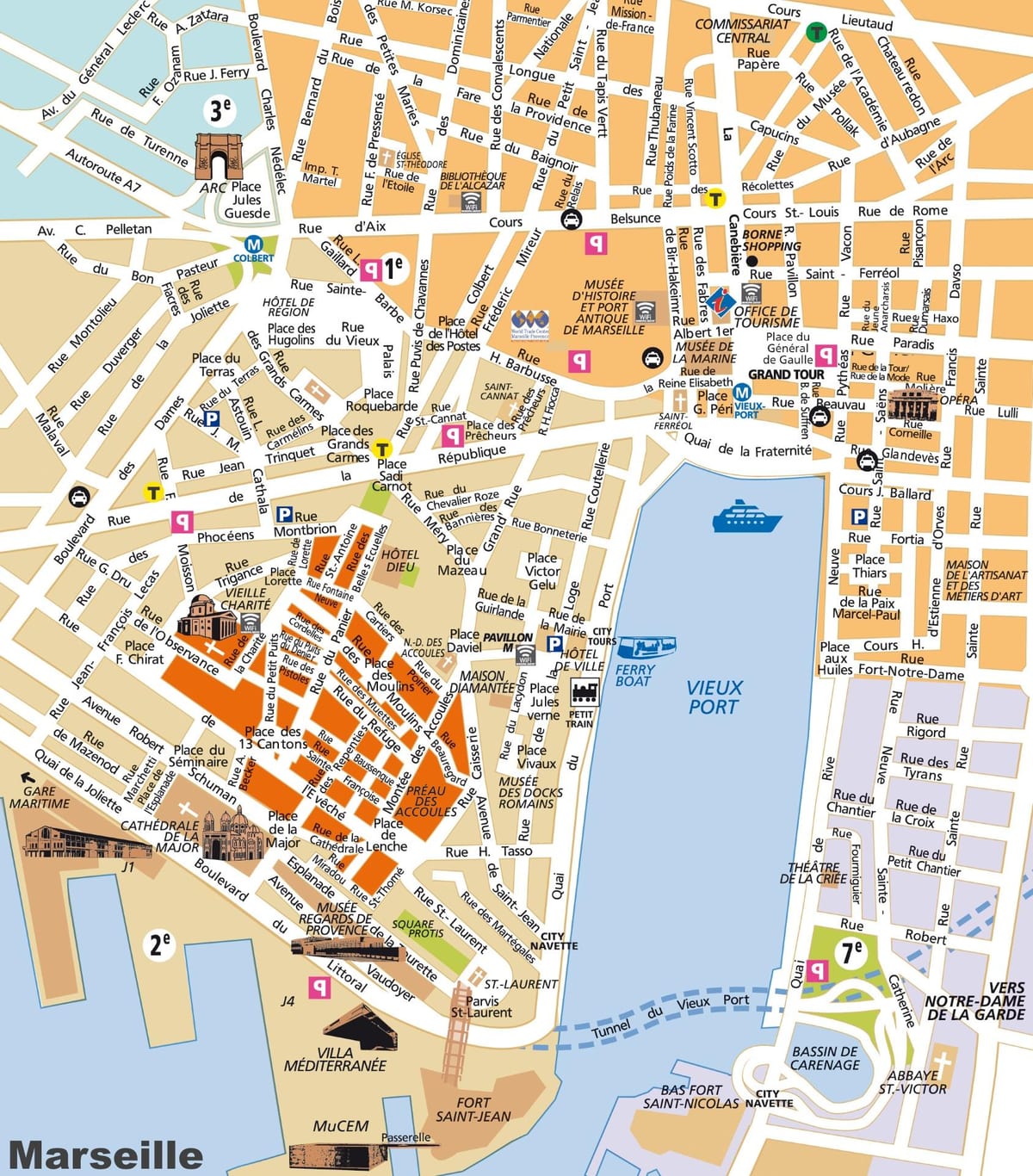Marseille cruise port map